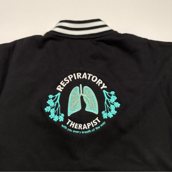 Unisex Varsity Lettermen Embroidered Respiratory Therapist Jacket - Picture 4 of 12